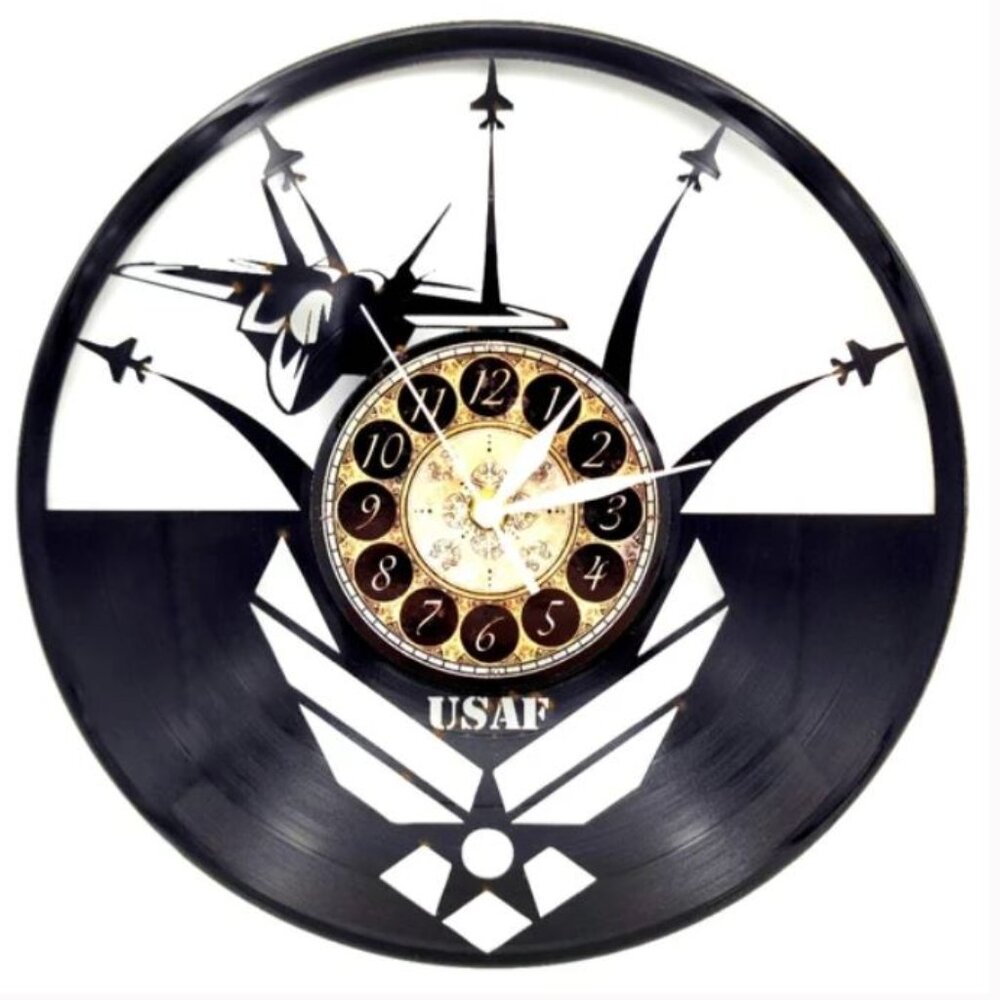 AIR FORCE vinyl record clock